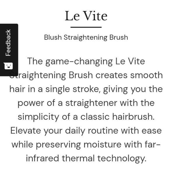 COPY - LEVITE straightening hot hairbrush
